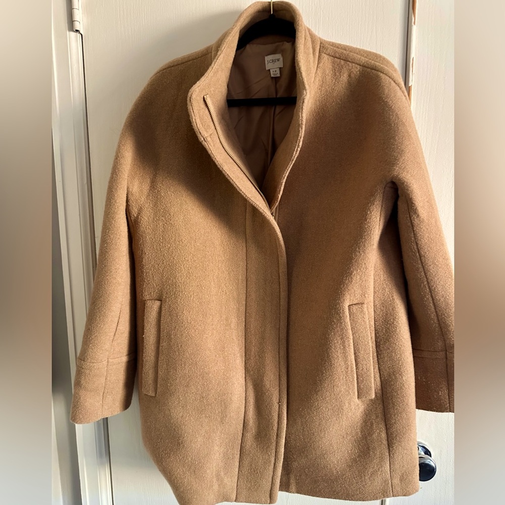 Women’s JCrew Camel Coat- Size 12